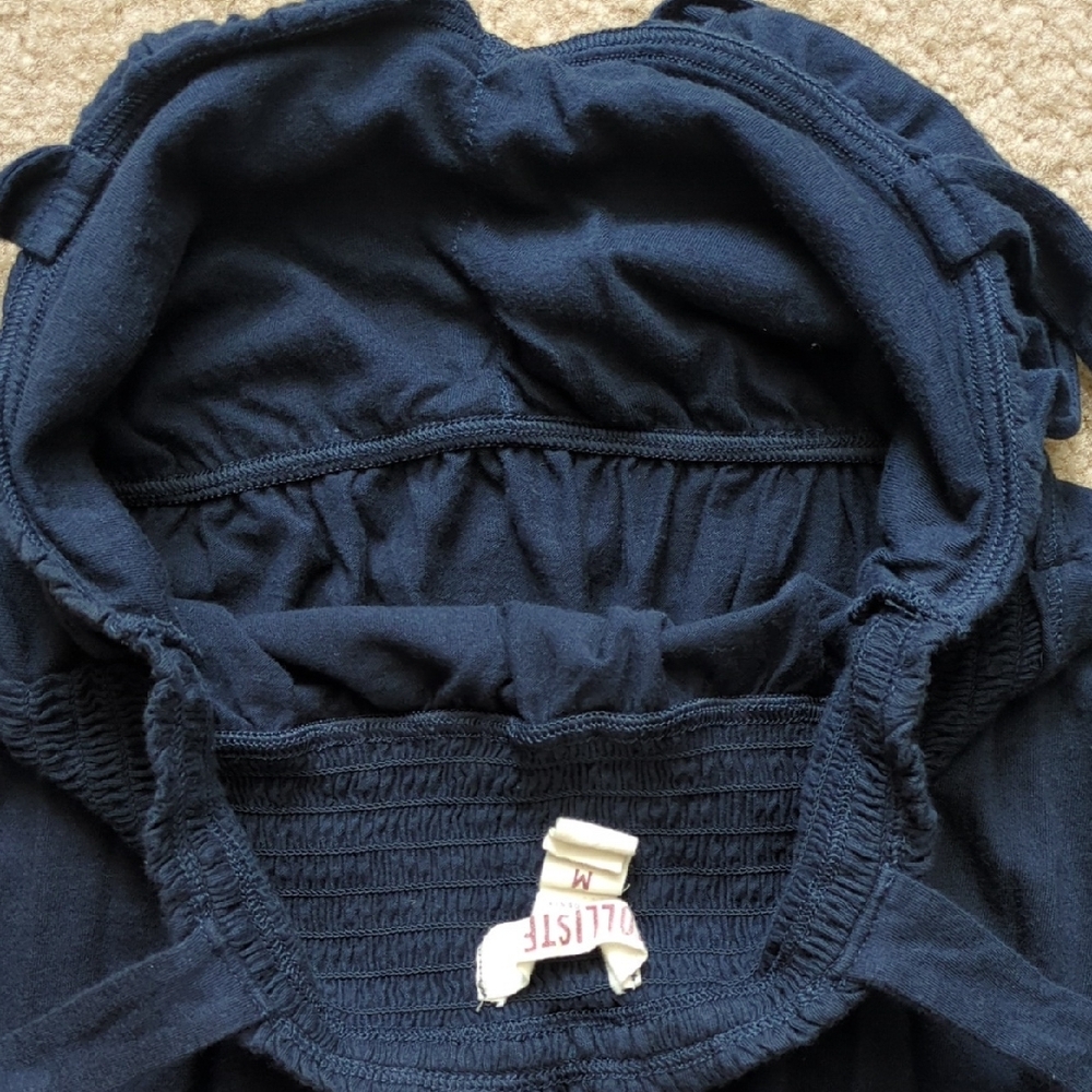Vintage Hollister Navy Blue Babydoll Camisole Top With Ruffles - Picture 6 of 8